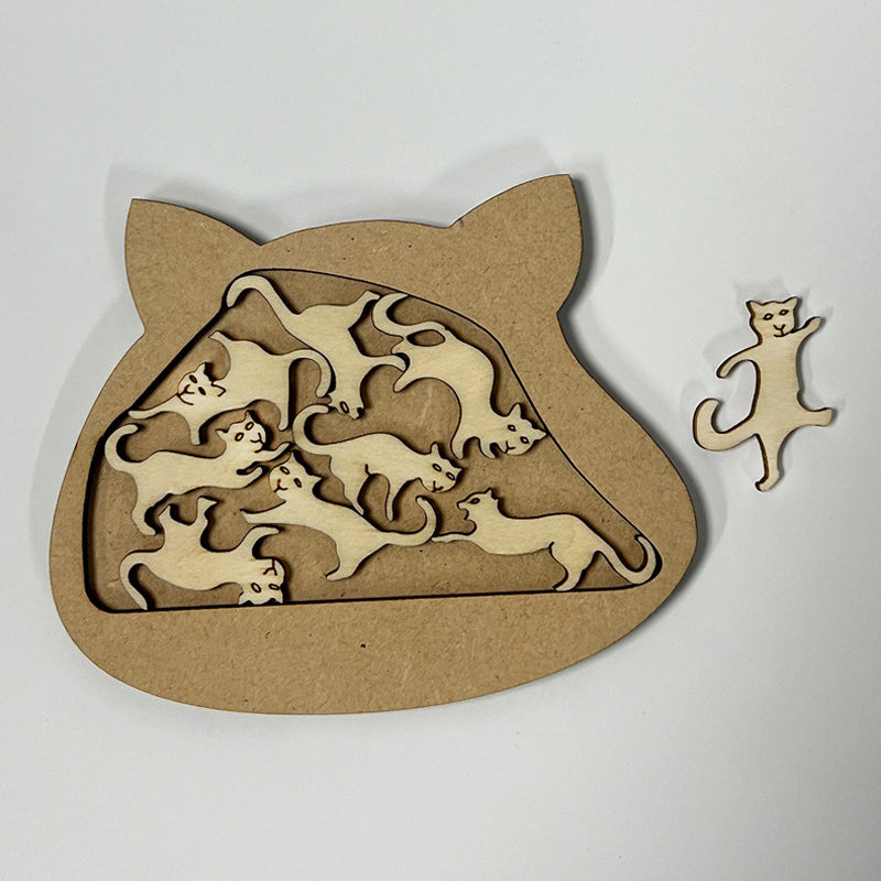 Medinė kačiukų dėlionė