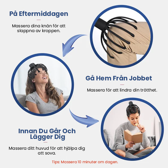 Inovatyvus galvos masažuoklis