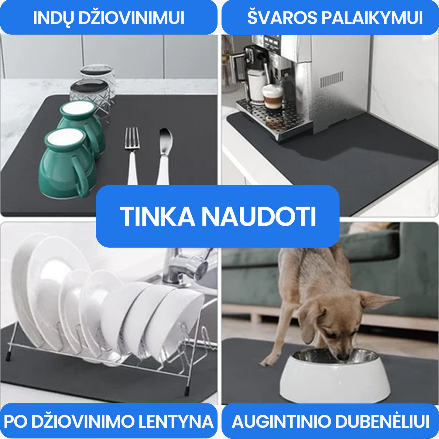 Absorbex™ - Vandenį sugeriantis virtuvės kilimėlis