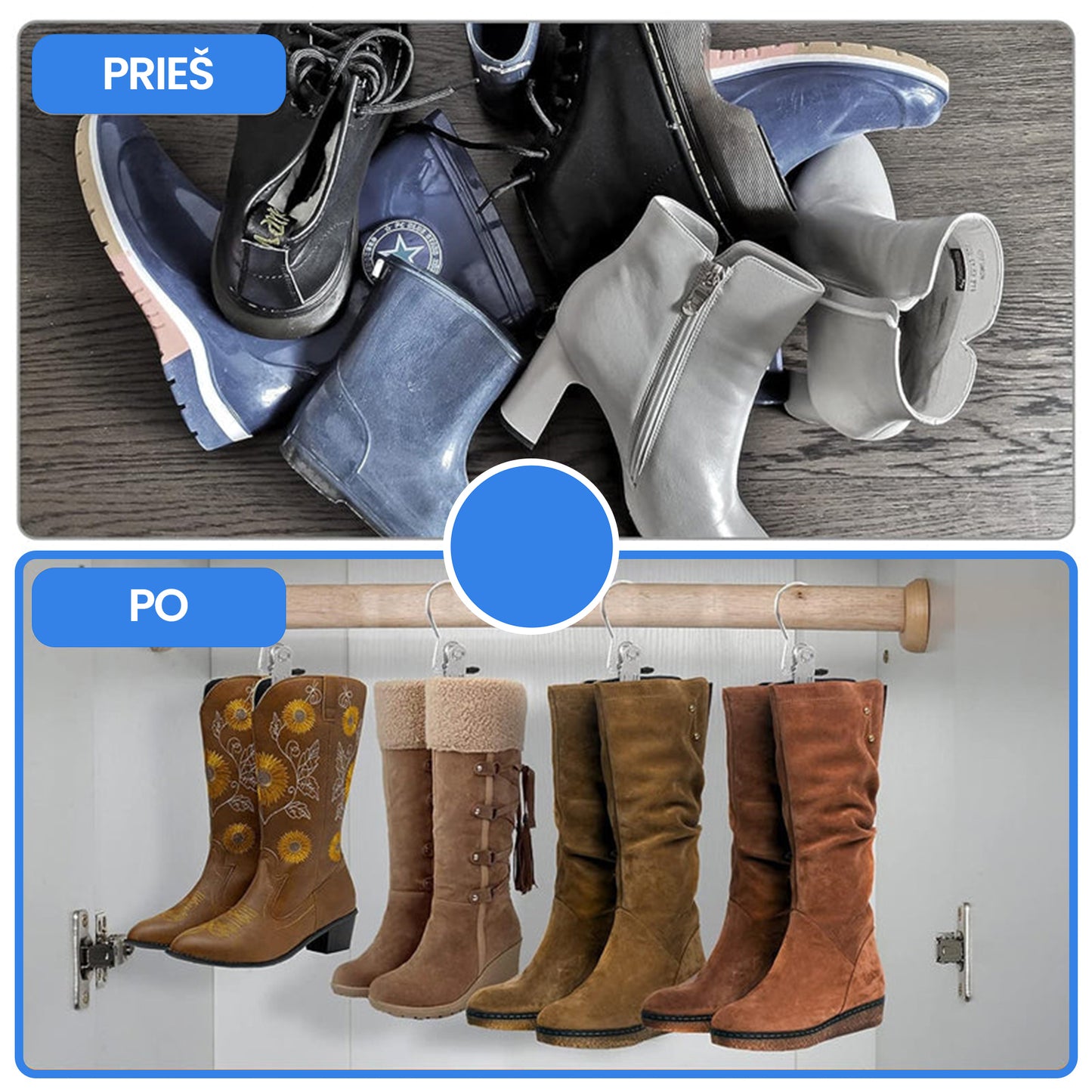 Daugiafunkcinės pakabos su spaustukais