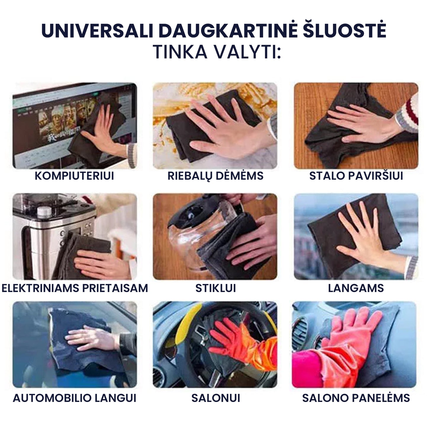 Mikropluoštinės valymo šluostės (20vnt.)