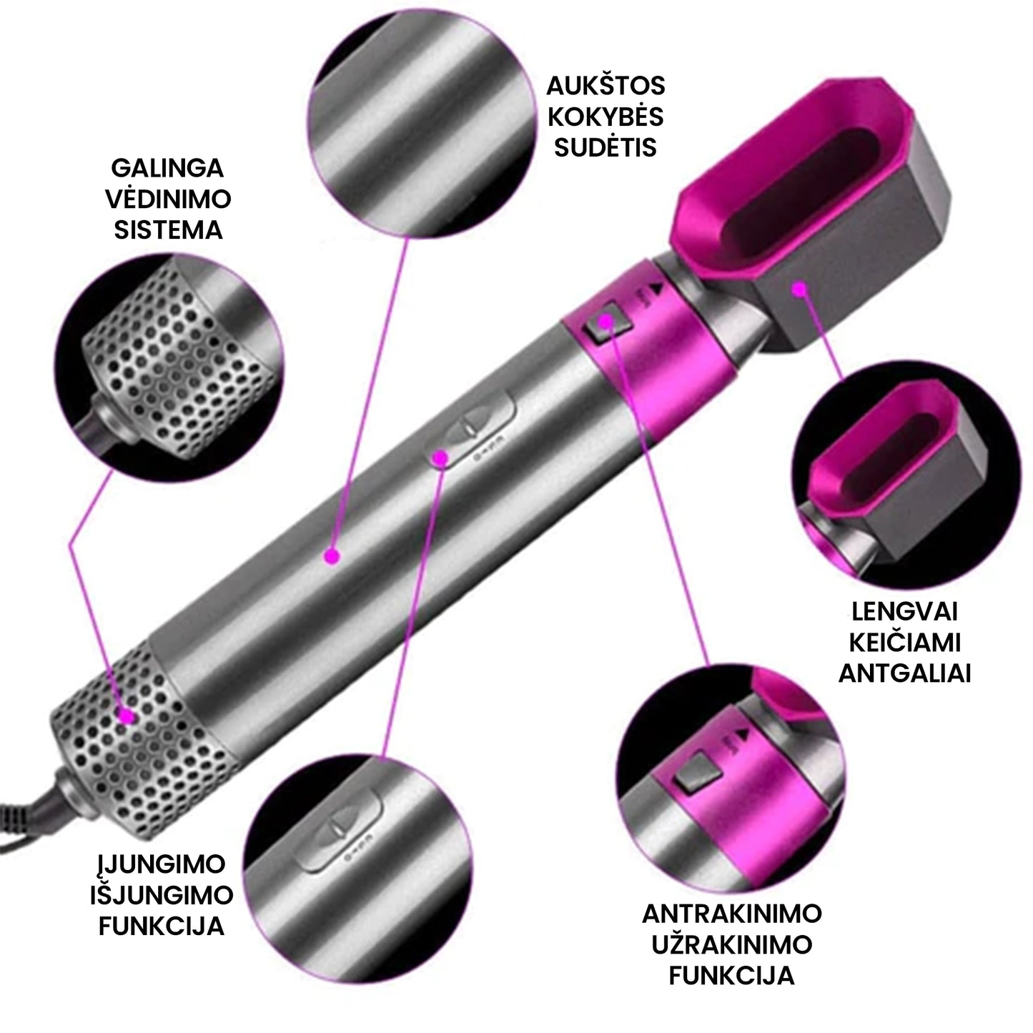 UrbanDryer™ - 5in1 plaukų formavimo šukos