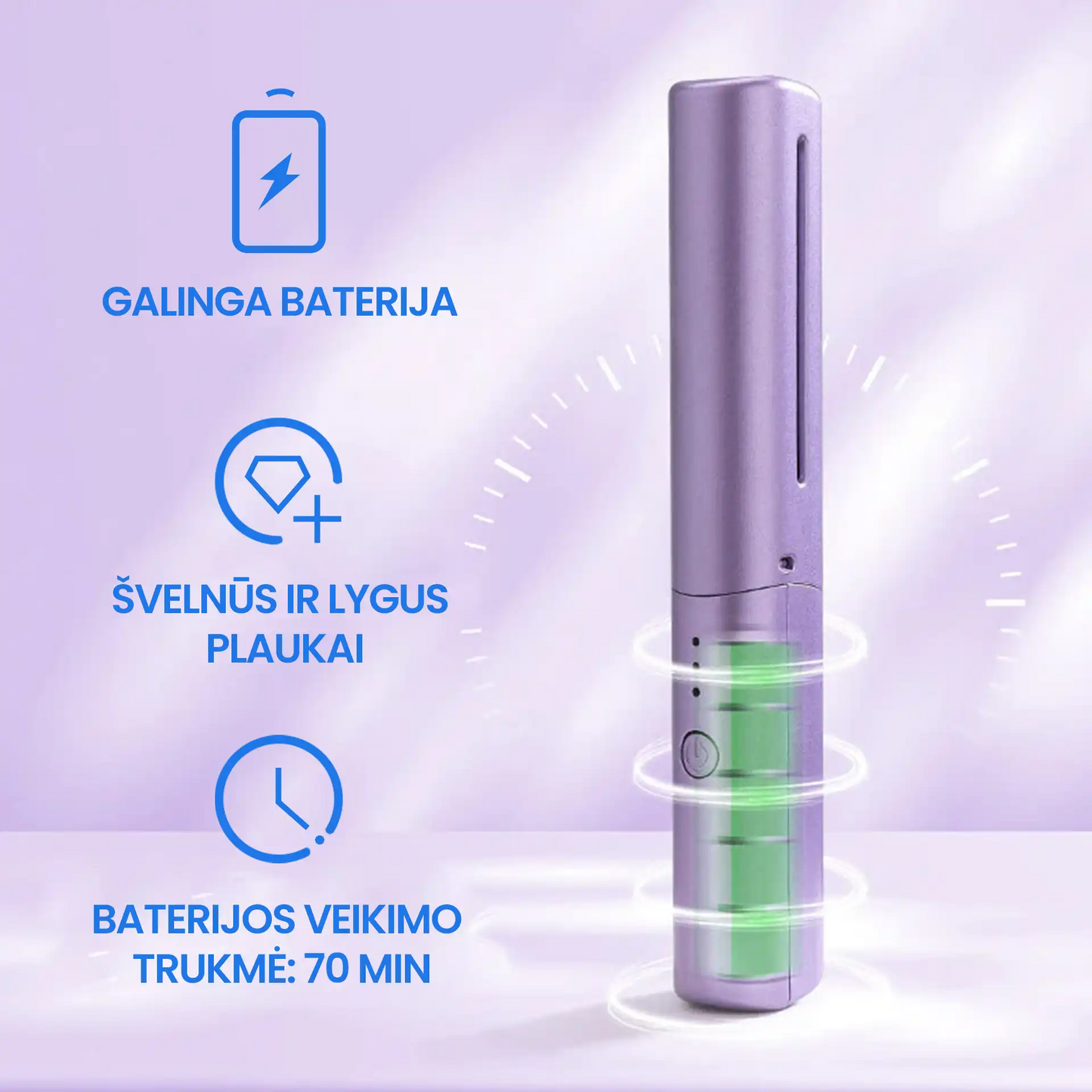 MiniCurl™ - Belaidės tiesinimo šukos