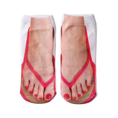 3D kojinės "Vasaros šlepetės" (6 poros)
