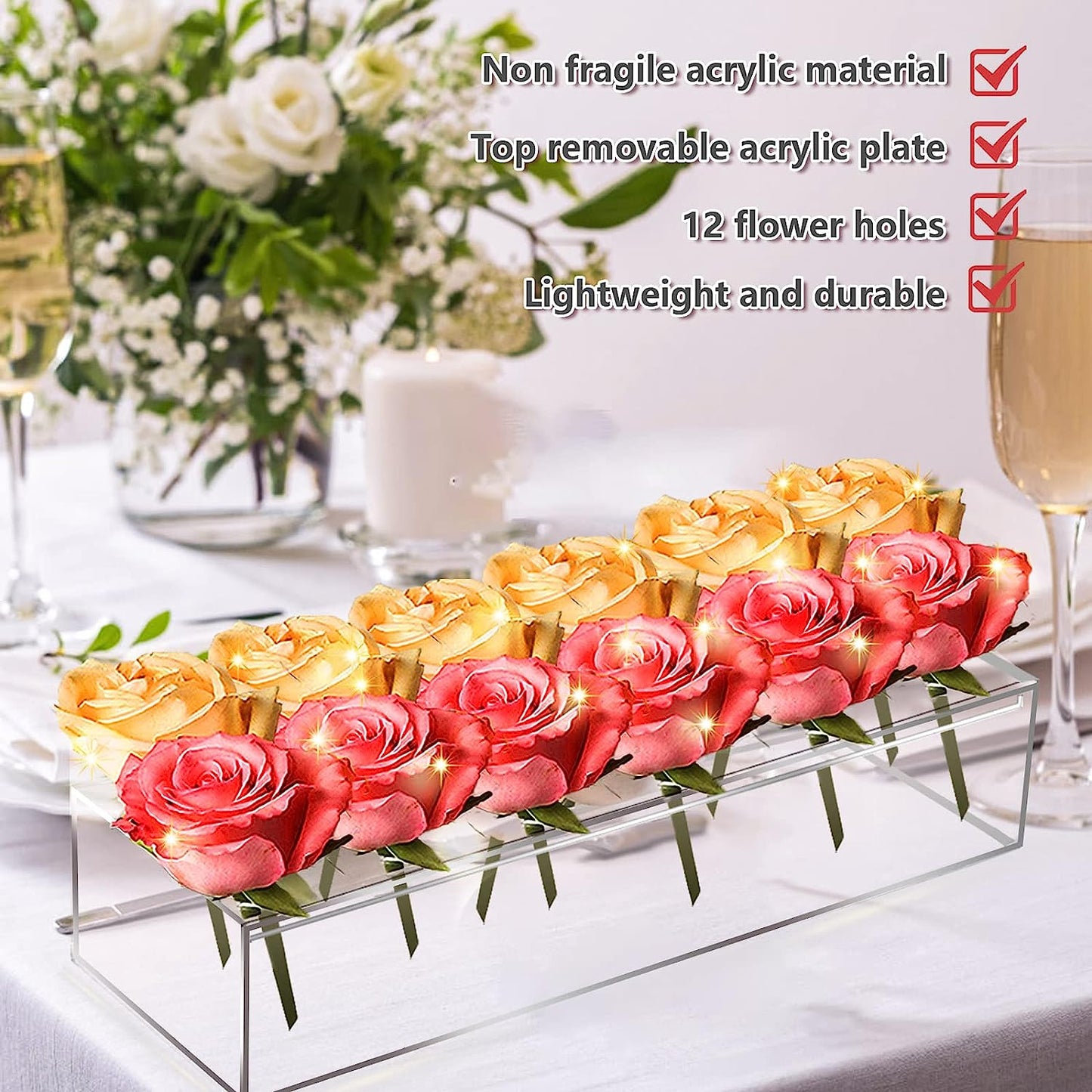 Skaidri vaza gėlių kompozicijoms