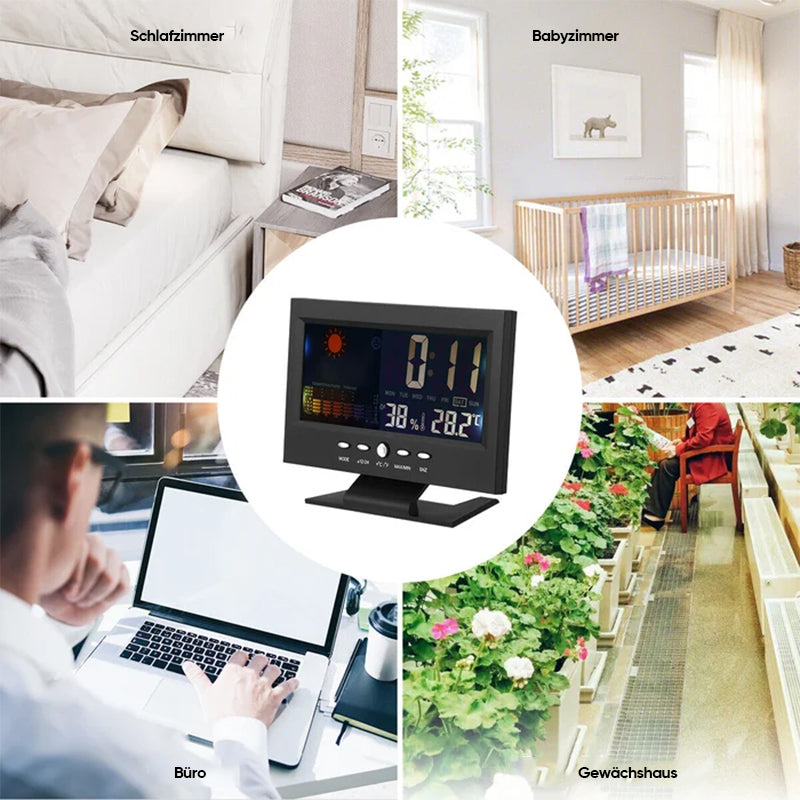 Skaitmeninis LED laikrodis - termometras