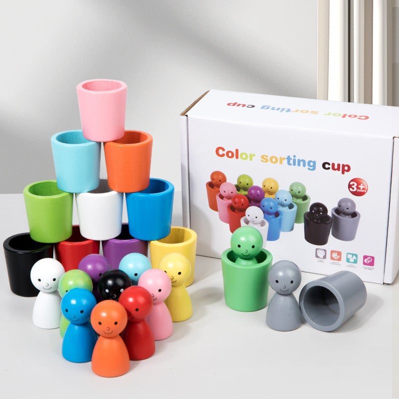 "Montessori" puodelių bei figūrėlių rinkinys