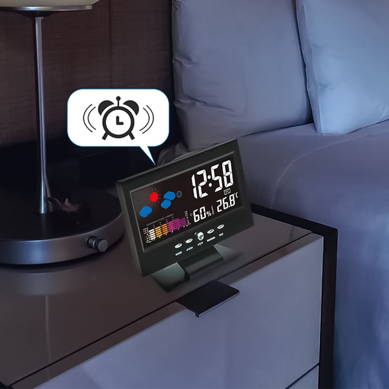 Skaitmeninis LED laikrodis - termometras – Pokas.lt