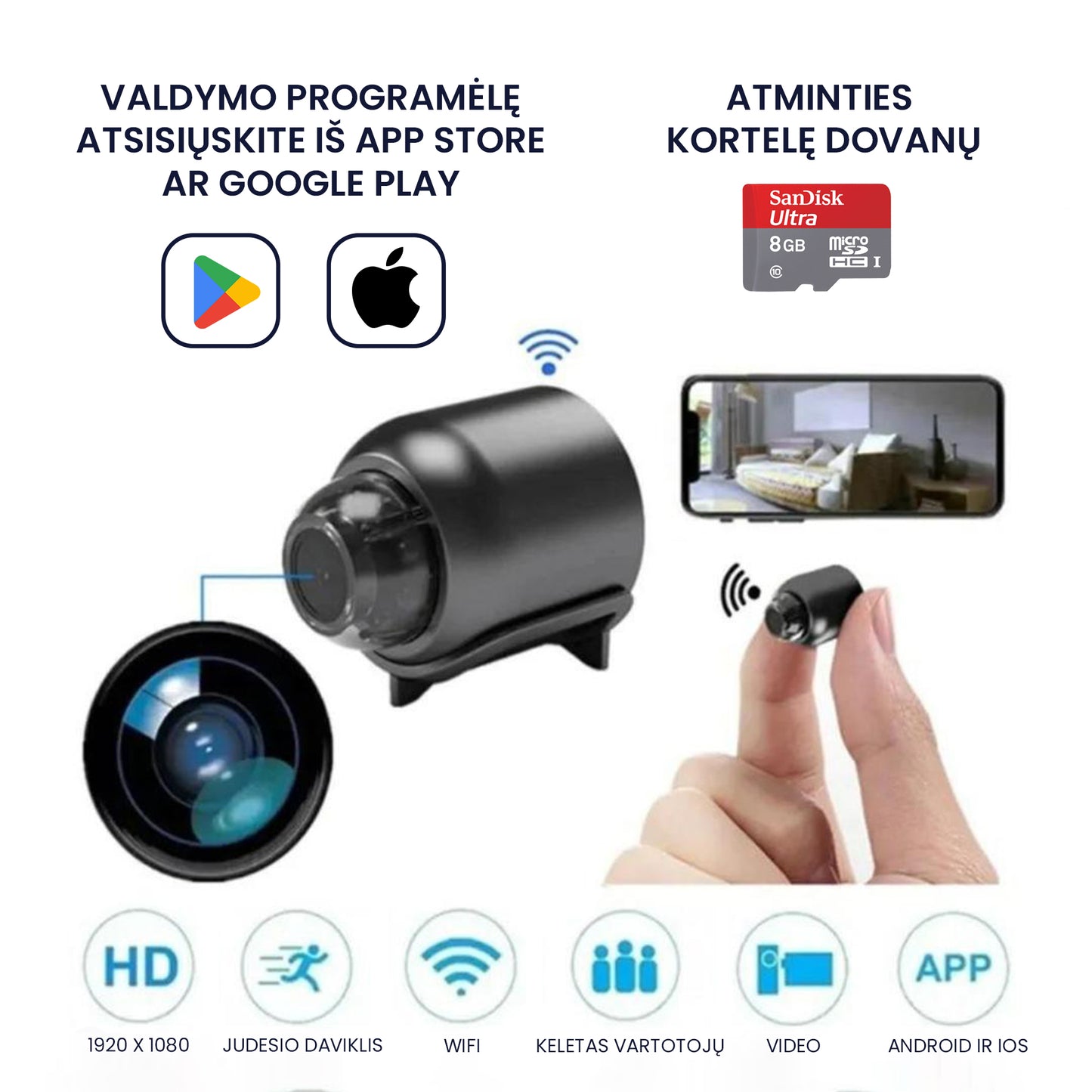 WifiCam™-  mini belaidė vaizdo stebėjimo kamera