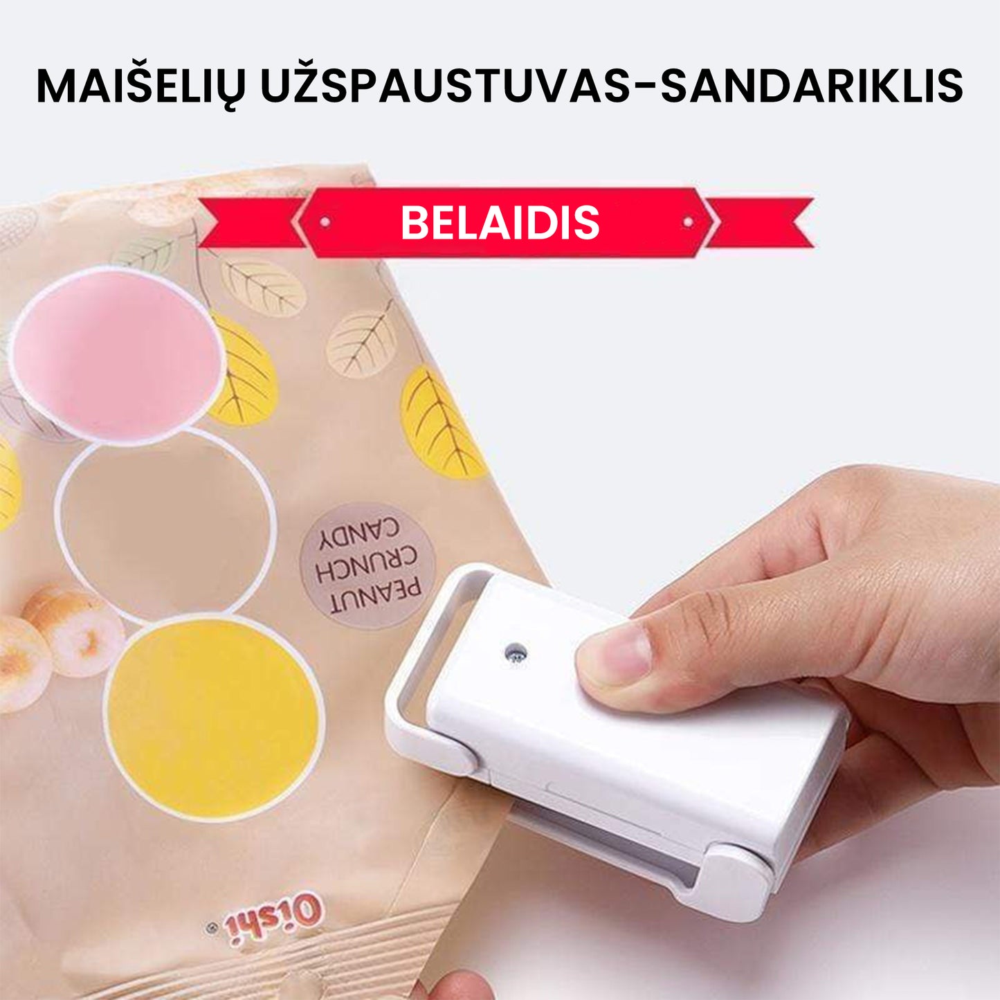 Maišelių užspaustuvas-sandariklis