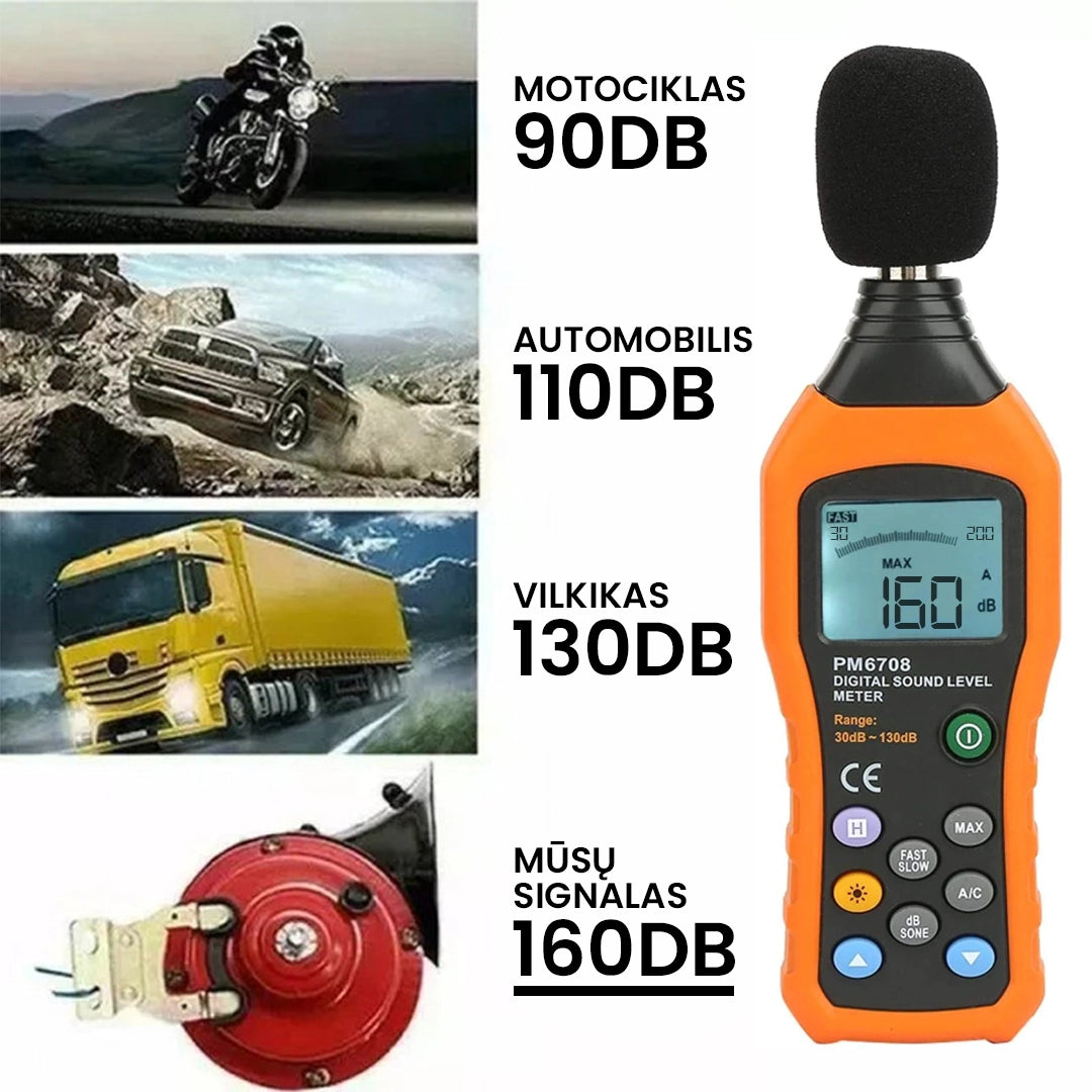 Traukinio garsinis signalas automobiliui