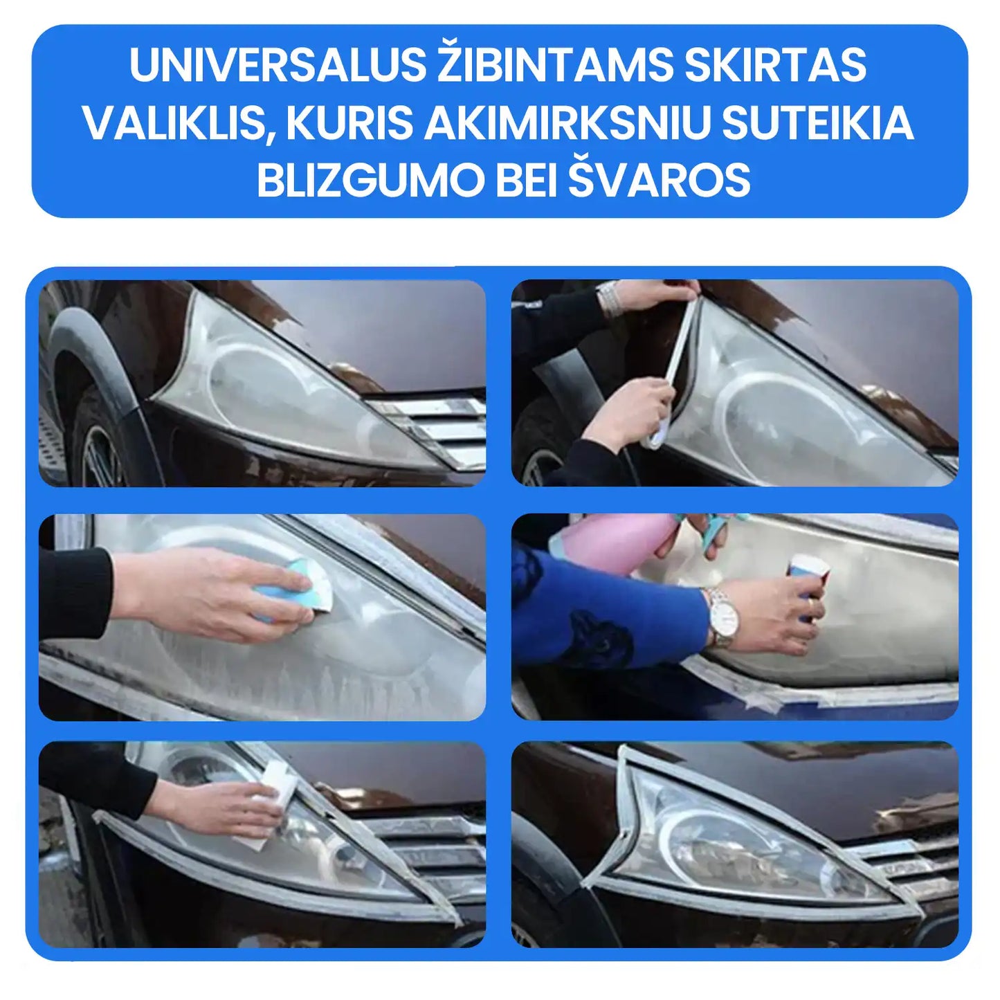 Mašinos žibintų valiklis