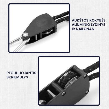 StrongLine™ vėjui atsparus lynas su skriemulio reguliavimu