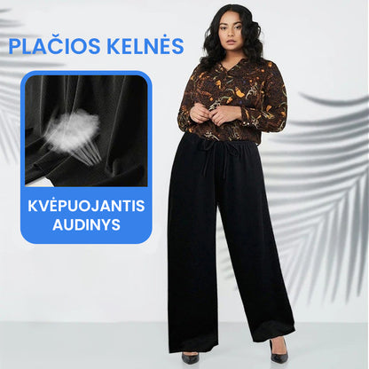 Plačios kelnės moterims