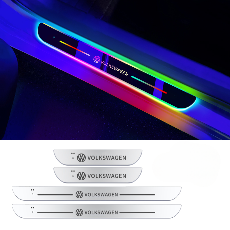 Šviečiančios automobilių durelių slenksčių juostos