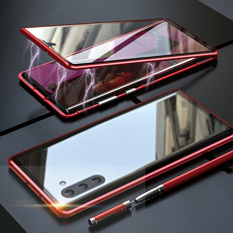Grūdinto stiklo dvipusis telefono dėklas (Samsung modeliui)